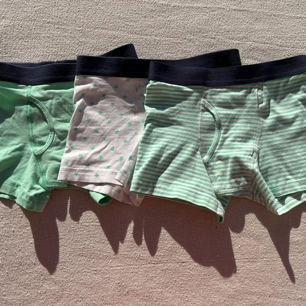Primary Boxer Brief 3-Pack, "Clover" Mix, Size 4-5, GUC